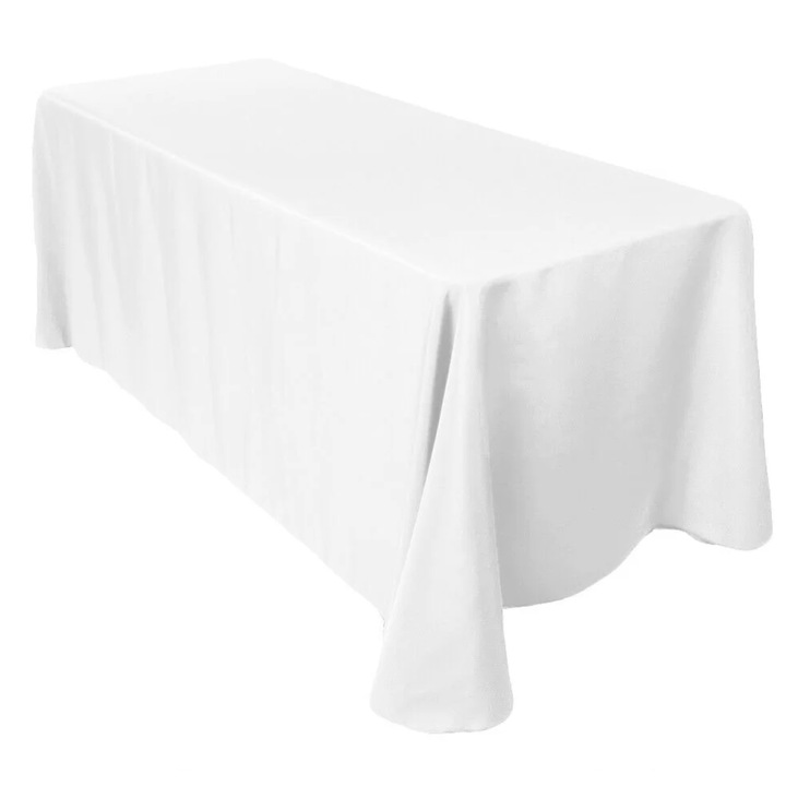 Fehér terítő, 140x140 cm, 50% pamut + 50% poliészter, rendezvénytípus, éttermi használatra