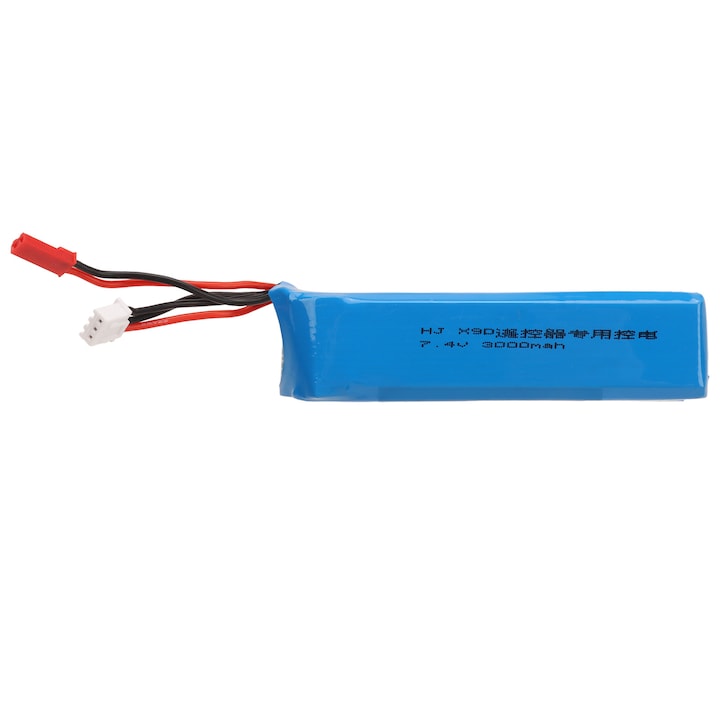 LiPo батерия 7.4V 3000mAh за дистанционно управление FLYSKY X9D Plus, компактна, със защита от претоварване