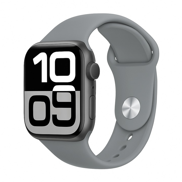 Curea sport din silicon pentru bratara Apple Watch Series 2/3/4/5/6/7/SE, Display 38mm/40mm/41mm, marime S/M, gri
