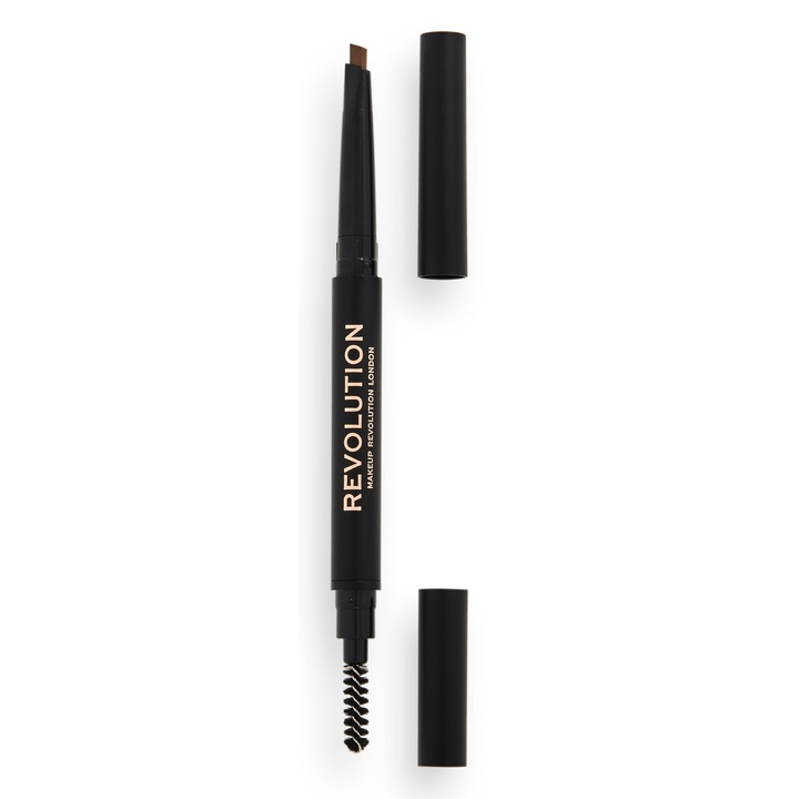 Creion sprancene Revolution Duo Brow Definer, natural, maro deschis, 0.25g