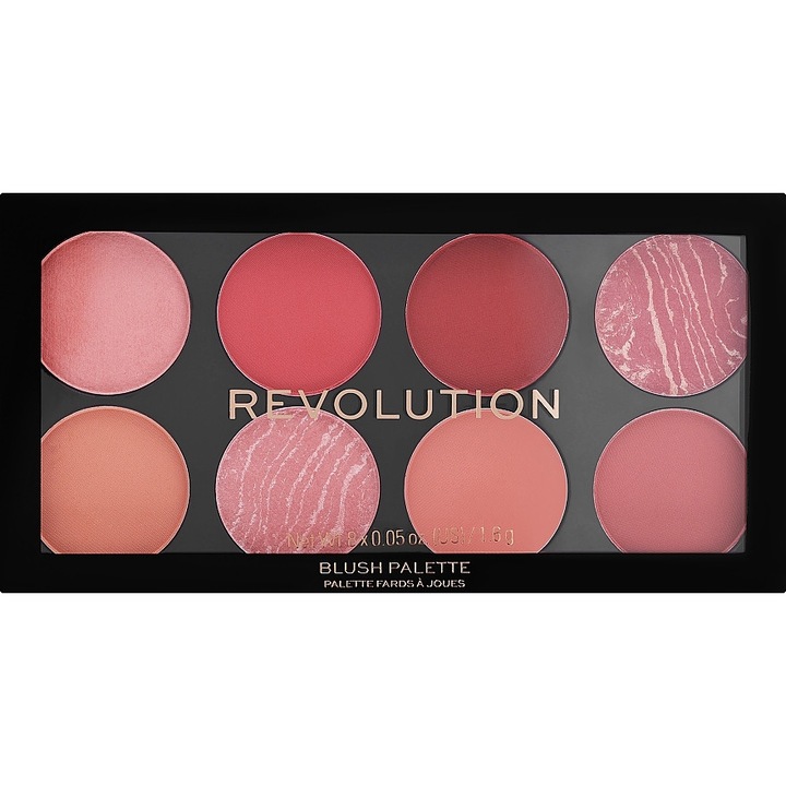 Палитра ружове Revolution Ultra Blush Sunset Burst, 8 нюанса, интензивни цветове