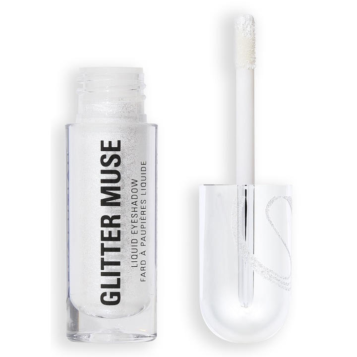 Fard de pleoape lichid, Revolution, Metallic Muse Glitter Muse, paricule argintii, vegan