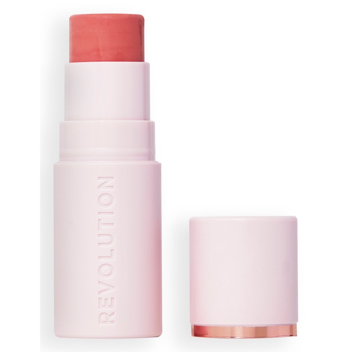 Peachy Pink kompakt pirosító, Revolution, selymes formula, szatén felület