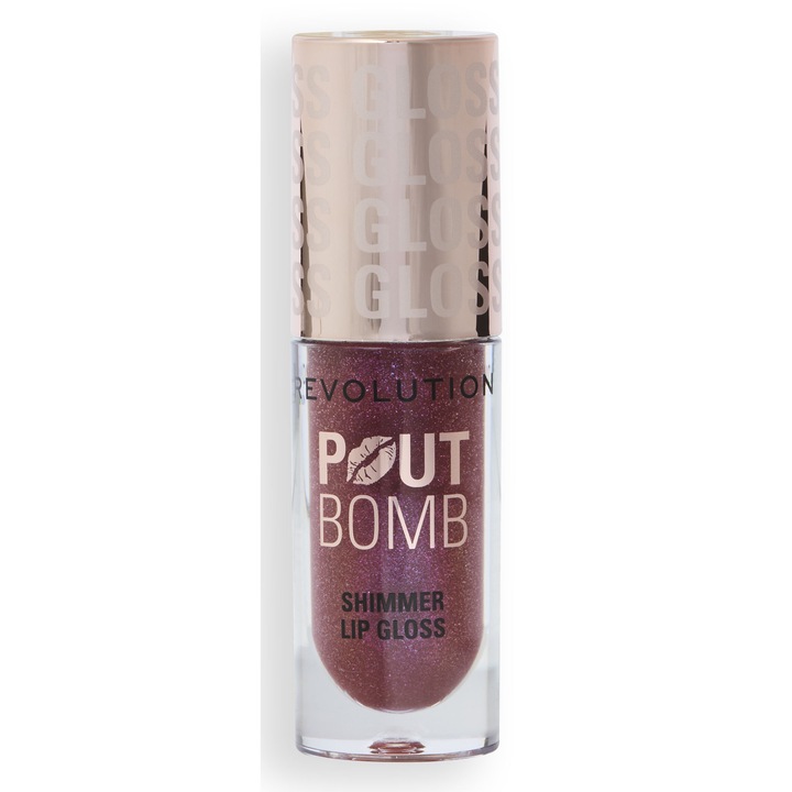 Luciu de buze Revolution Pout Bomb, nuanta Berry Lustre, aplicator precis