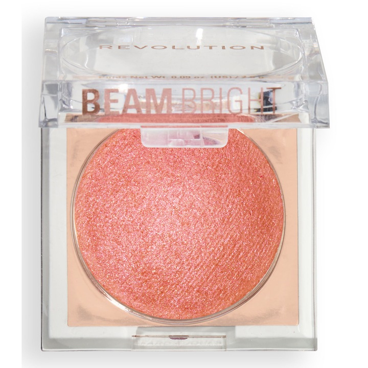 Revolution Beam Bright Blush, Peach Pop, barackrózsaszín, vegán, kompakt