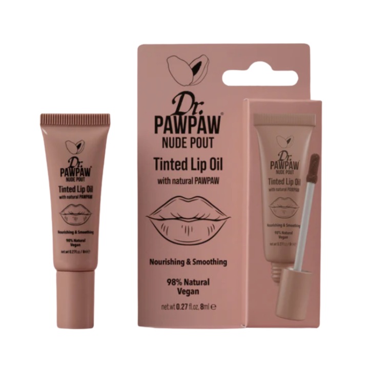 Ulei de buze Dr.PawPaw Nude Pout, hidratant, nuanta naturala, 8ml