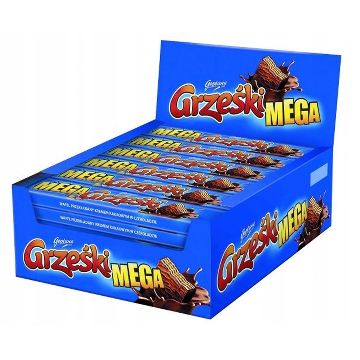 Napolitane Mega Grzeski, cu straturi de crema de cacao, 48 g x 32 bucati