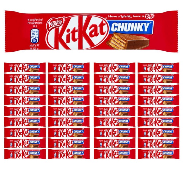 KitKat Chunky 36x40g, napolitane cu ciocolata cu lapte