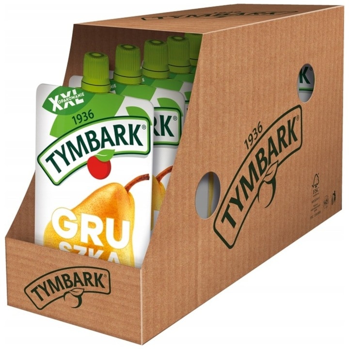 Set 10 mousse de fructe Tymbark, pere, mere, banane, 200g