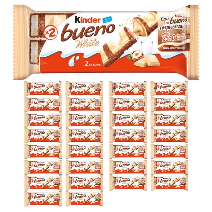 Set 30 mapolitane Kinder Bueno White, 39g