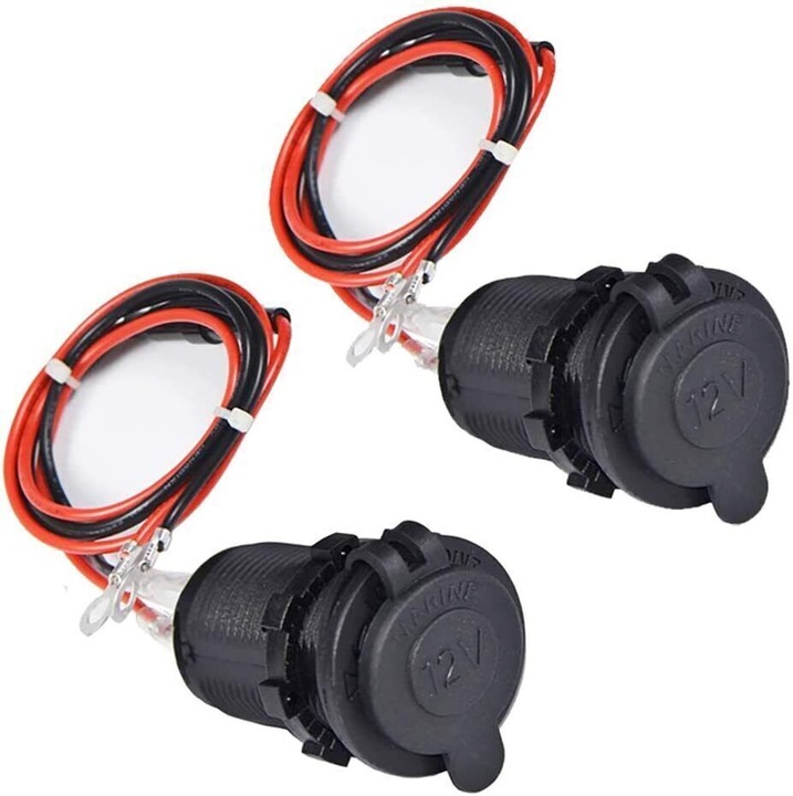 Set 2 prize bricheta auto, 12V, 100W, 8A, pentru vehicule, motociclete, barci, tractoare