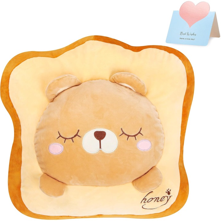 Perna plus moale ursulet, 45x40cm, multicolor