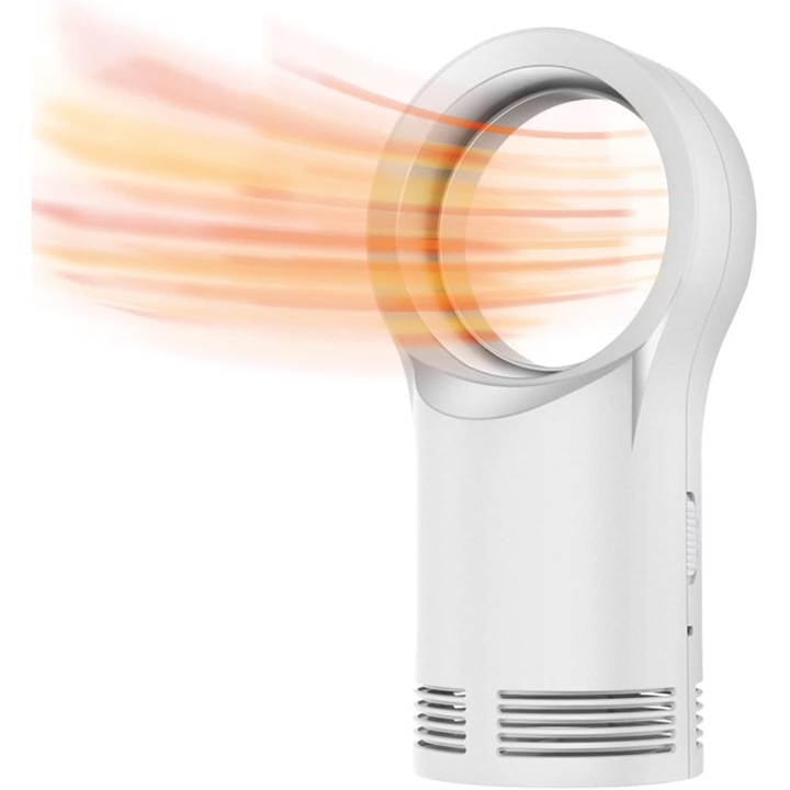 Elektromos fűtőtest, lapát nélküli kialakítás, gyors fűtés 3 mp, fekete, 13.5x13.5x26cm