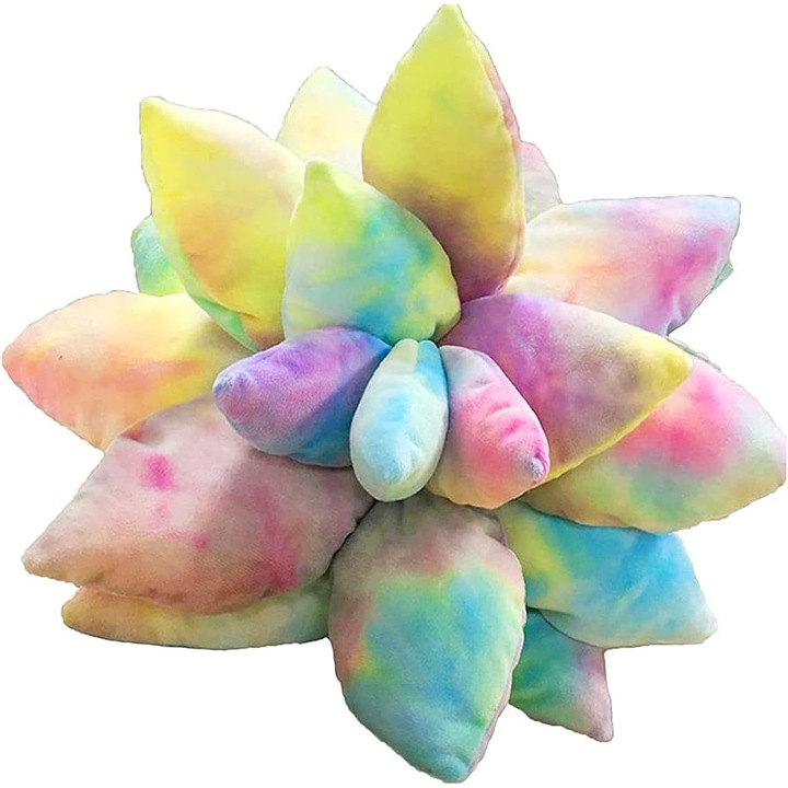 Perna decorativa planta suculenta, 45cm, multicolor, umplutura din bumbac PP