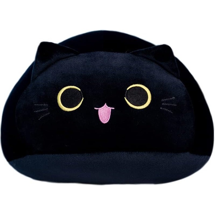 Perna de plus cu model pisica, 40x35cm, negru