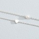 Colier multilayer, inima si perla, argintiu, circumferinta 51-80cm