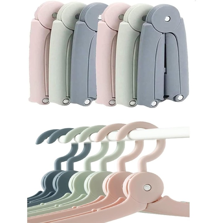 Set 6 x Umerase pliabile, umerase de calatorie din plastic, multicolor, 14x7x1.4cm