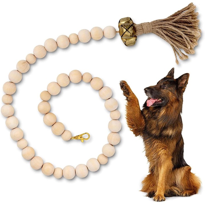 Clopot pentru dresaj caini, 75-78cm, bej, set cu 1 clopot