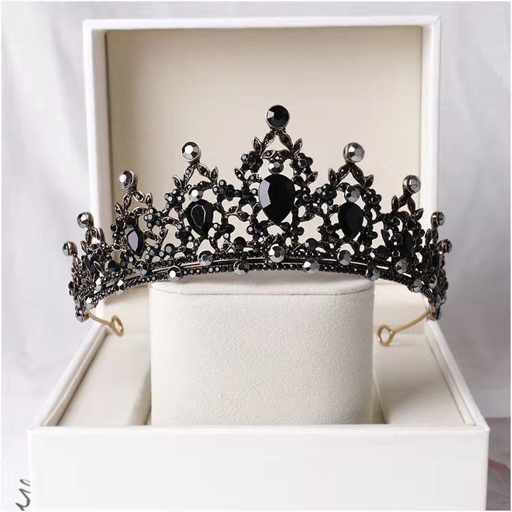 Coronita de mireasa, 15x6cm, neagra