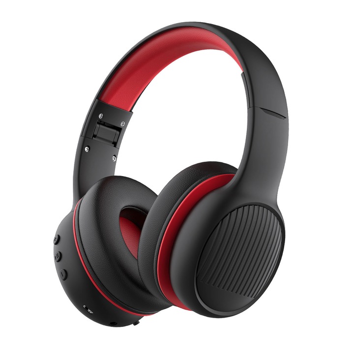 Vezeték nélküli fejhallgató, E66, összecsukható kialakítás, 15 óra akkumulátor üzemidő, 16.3x7.7x18.5cm