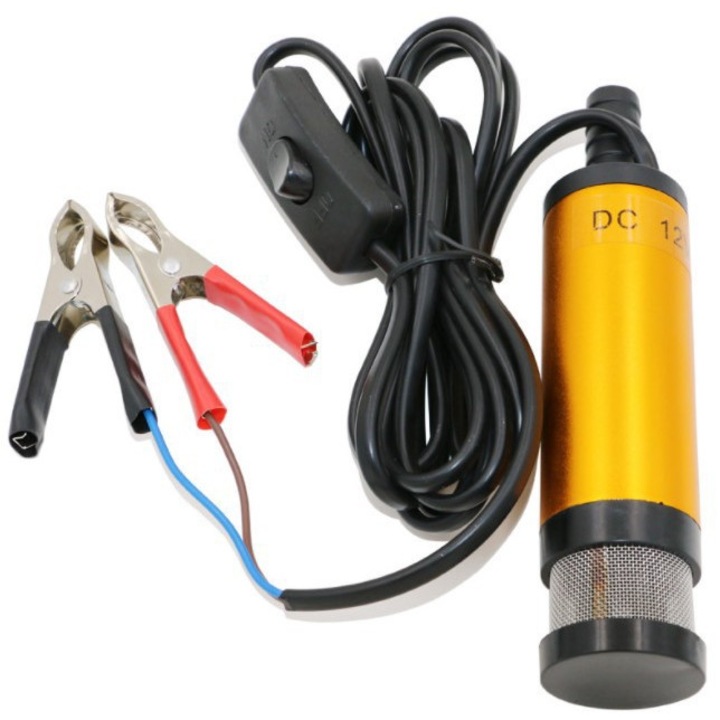Pompa submersibila electrica 12V, 38mm, din inox, pentru transfer combustibil