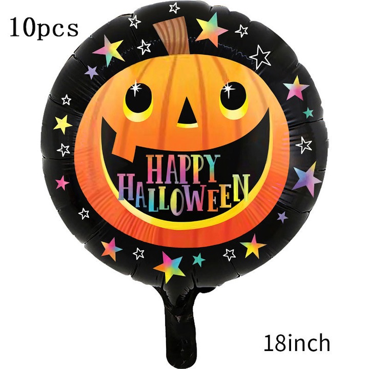 10 darabos Halloween lufi szett, szellem, csontváz, földönkívüli, 18 hüvelyk, sokszínű