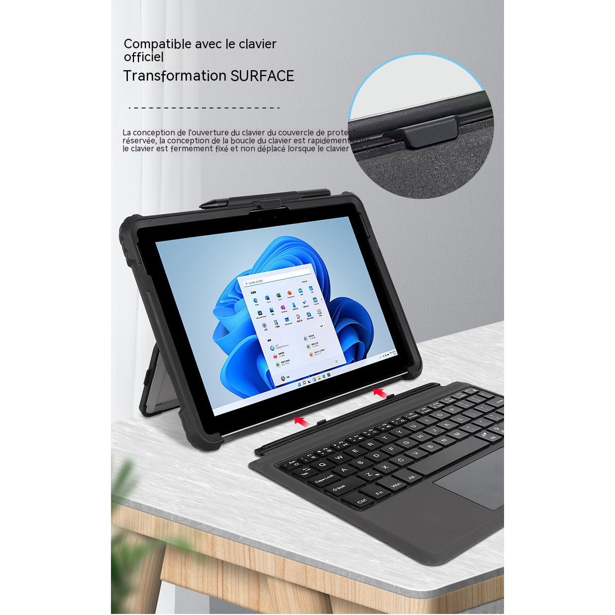 Husa tableta, OEM, rezistenta la socuri, transparent mat, 26x19.2x19 cm