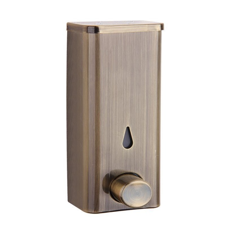 Fali szappanadagoló, rozsdamentes acél, 500ml, bronz