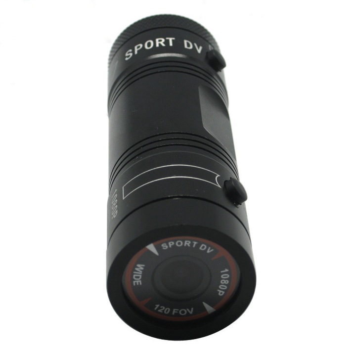 Camera video sport, 1080P HD, unghi ultra-larg de 120°, dimensiuni 8.75x2.85cm, set complet