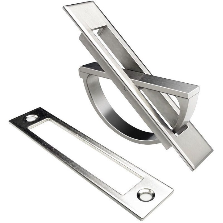 Menr dulap, 9.9cm, zinc, design modern, finisaj metalic