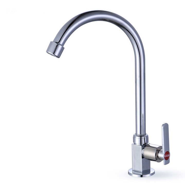 Mosdó csaptelep, 4 hatszögletű pont, klasszikus európai design, krómozott, egy vízsugár, standard méret