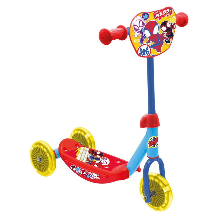 Trotineta 3 roti, SPIDEY, 120mm, pentru copii pana la 20 kg, multicolor, 30.5 x 12.5 cm