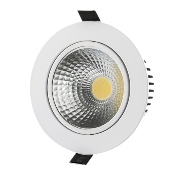 Beépíthető LED spot 5W, szabályozható, alumínium, meleg fehér, 68x62mm