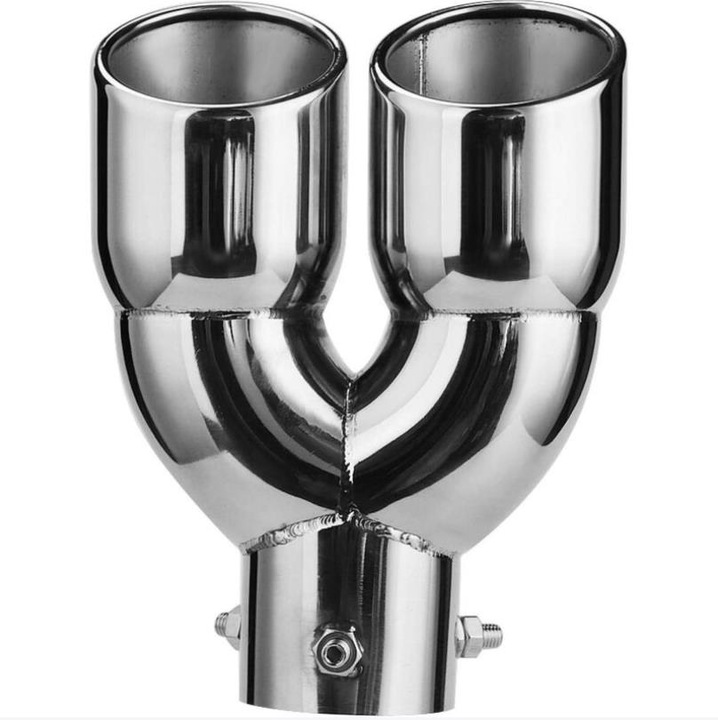 Szett 2 rozsdamentes acél kipufogócső, 76mm, 220x160mm