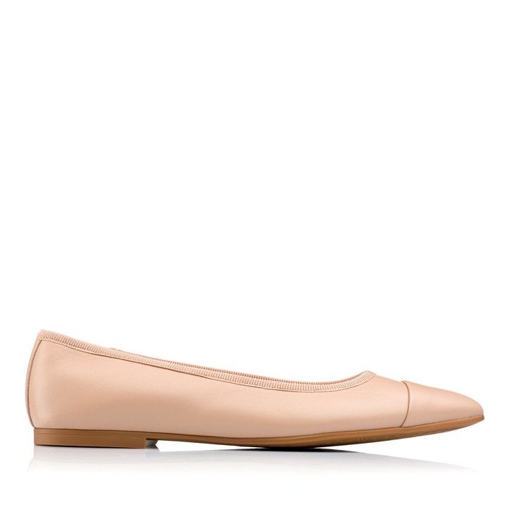 Balerini dama, Musette, EVELYN A10, Piele naturala, Maro taupe