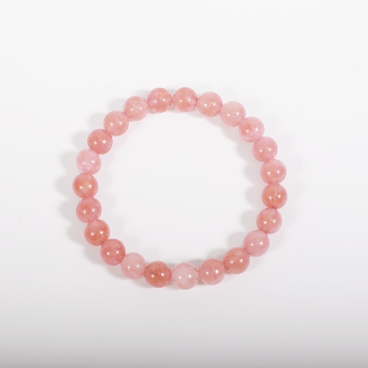 Bratara din cristale naturale, cadou pentru bratara Chakra, Cuart roz (Piatra Fericirii)