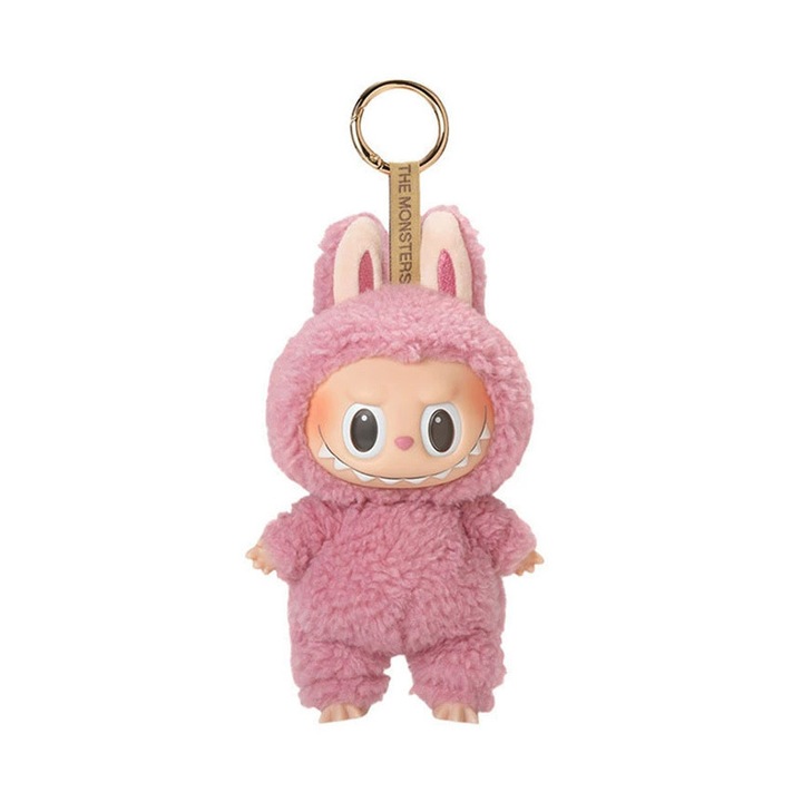 Jucarie de plus, Labubu, Breloc cu pandantiv, prima generatie, Lychee Berry Berry, 17 cm, roz