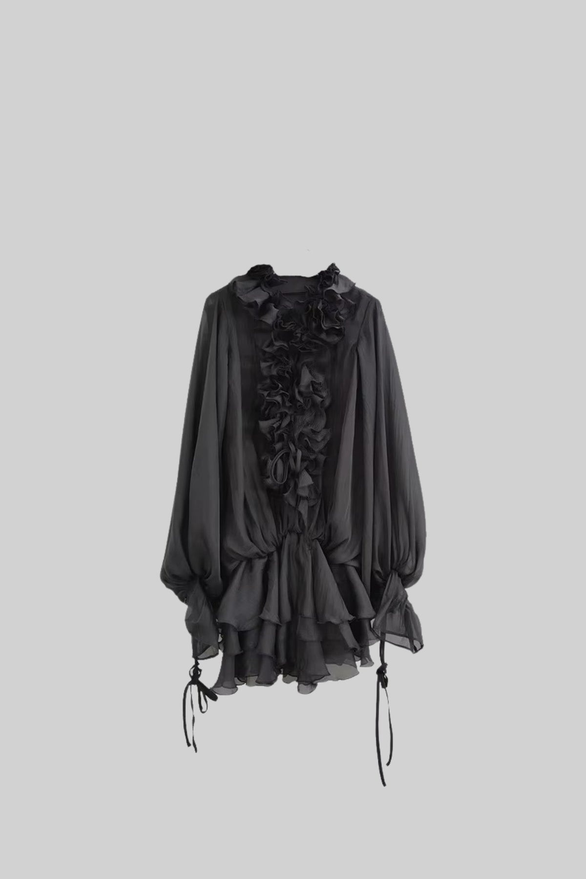 Rochie neagra cu volane, marime s - eMAG.ro