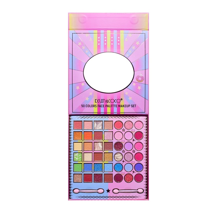Sminkpaletta, Legjobb Partner, Szemhéjfesték, Kulcstartó és Fülbevaló, 50 Szín