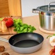 Tigaie din otel emailat vitrificat, Lätt Home, cu strat antiaderent ECO, antracit, cu maner din inox, 24 cm