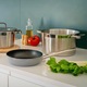 Tigaie din otel emailat vitrificat, Lätt Home, cu strat antiaderent ECO, antracit, cu maner din inox, 24 cm