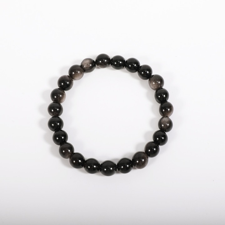 Bratara din cristal natural, cadou pentru bratara Chakra, Cristal negru (Piatra Prosperitatii)