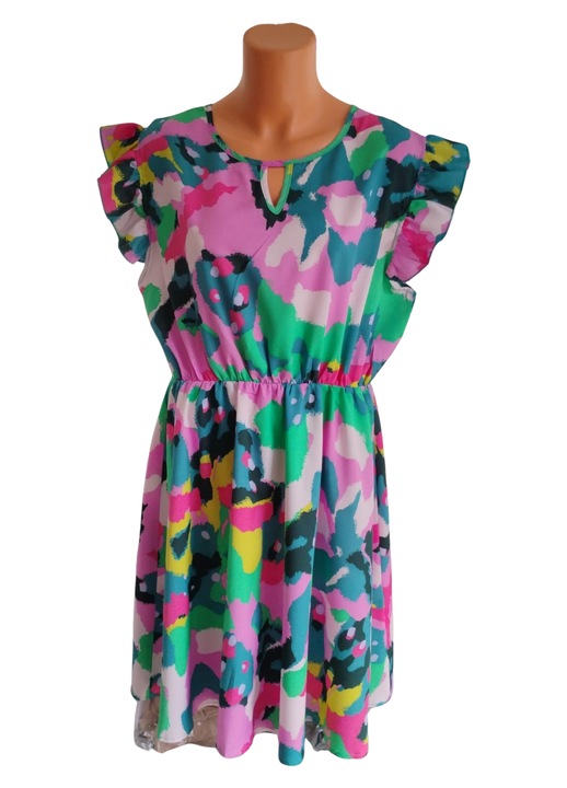 Rochie, dama, scurta, de vara, multicolora, M INTL