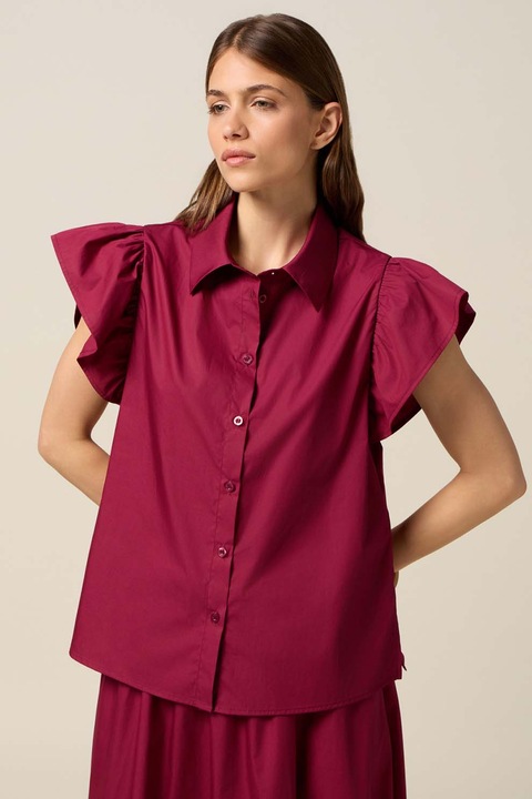 OLTRE, Camasa cu maneci fluture, Roz zmeuriu