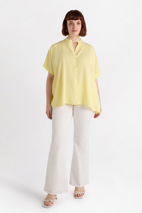 FIORELLA RUBINO, Camasa tunica cu maneci scurte, Galben deschis, S