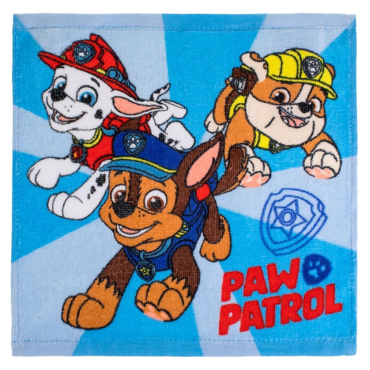 Синя памучна кърпа с шарка на Paw Patrol за момчета 30x30 см