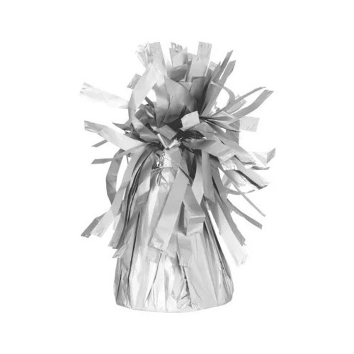 Тежест за балони, PartyDeco, фолио, сребристо, комплект от 4, 7 см