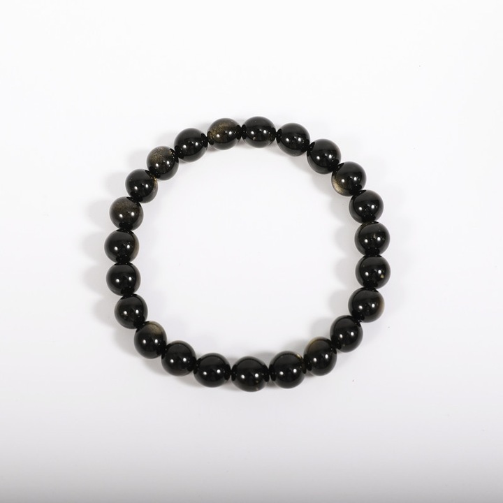 Bratara din cristal natural, cadou pentru bratara Chakra, Cristal negru (Piatra Prosperitatii)