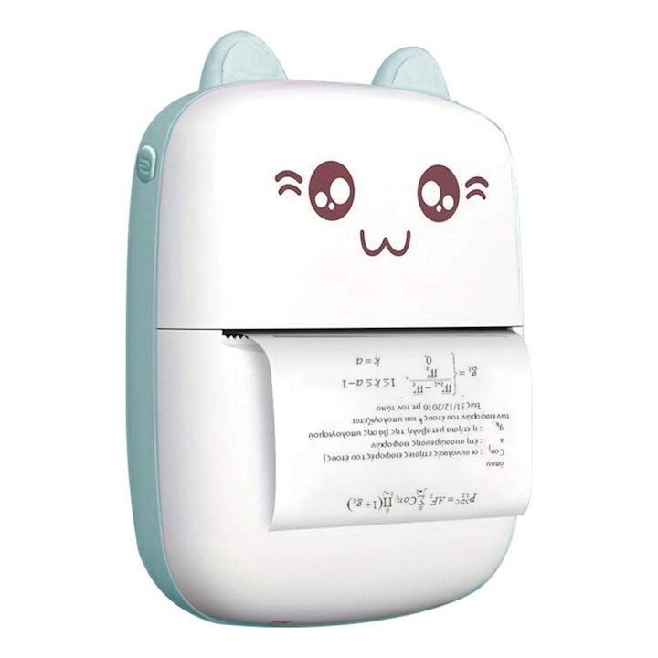 Aparat mini alb imprimanta cu urechi cablu usb & hartie 8x3.5x11cm