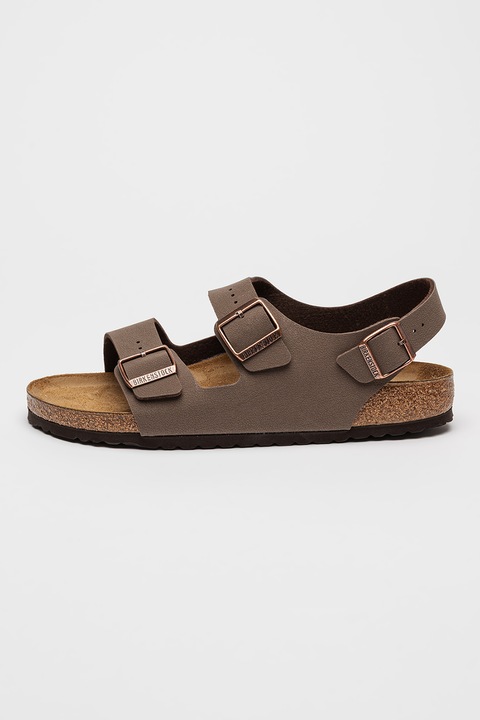 Birkenstock, Milano csatos műbőr szandál, Barna/Bronzszín